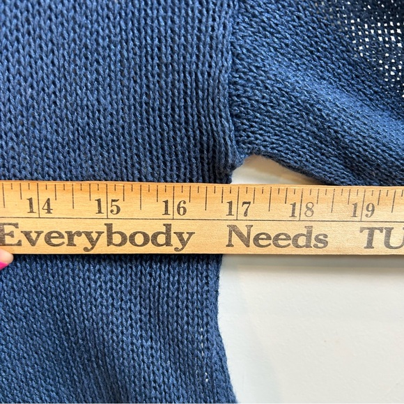 Eileen Fisher Cobalt Blue Organic Open-Weave Crewneck Sweater women’s Size XS‎ - Picture 7 of 11